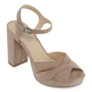Pop Women's Garcelle Taupe Heels Sandals Pumps Dress Shoes